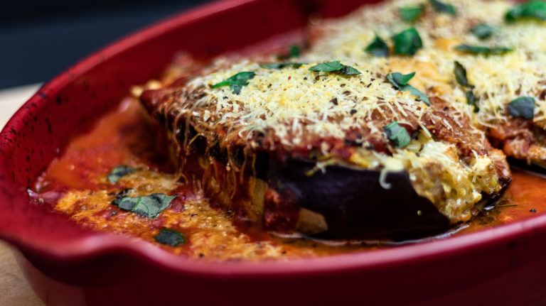 Sliced Baked Eggplant