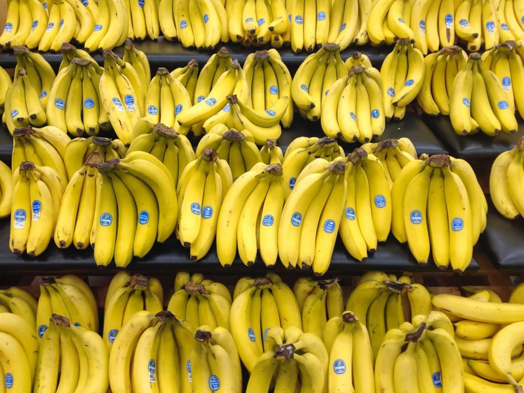 Bananas are high in potassium, manganese, vitamin C, and they also contain tryptophan