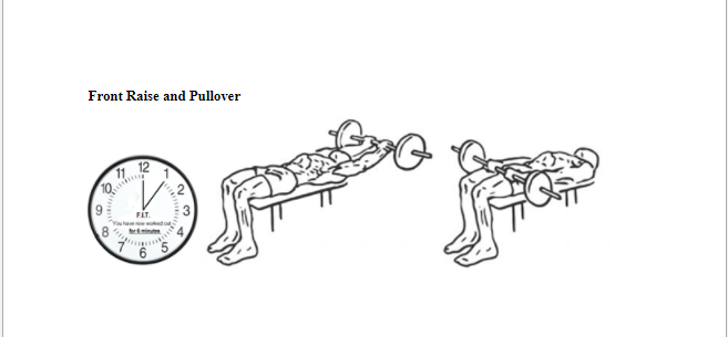 Squeeze as your raise your arms up and continue behind your head until your arms are parallel with the ground.